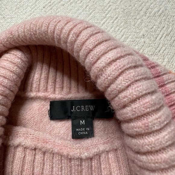 JCREW Pastel Pink Wool Striped Turtleneck Sweater M - Picture 5 of 8